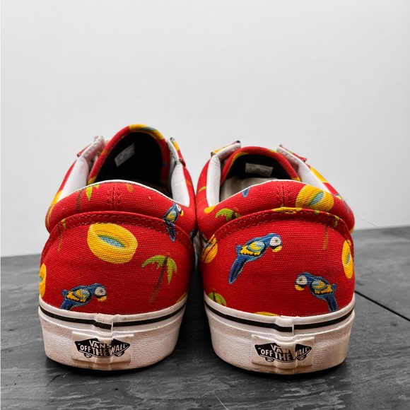 Vans Old Skool (Pool Vibes) size 13 Racing Red kiddie pool parrot palm tree A-22 - Picture 4 of 8